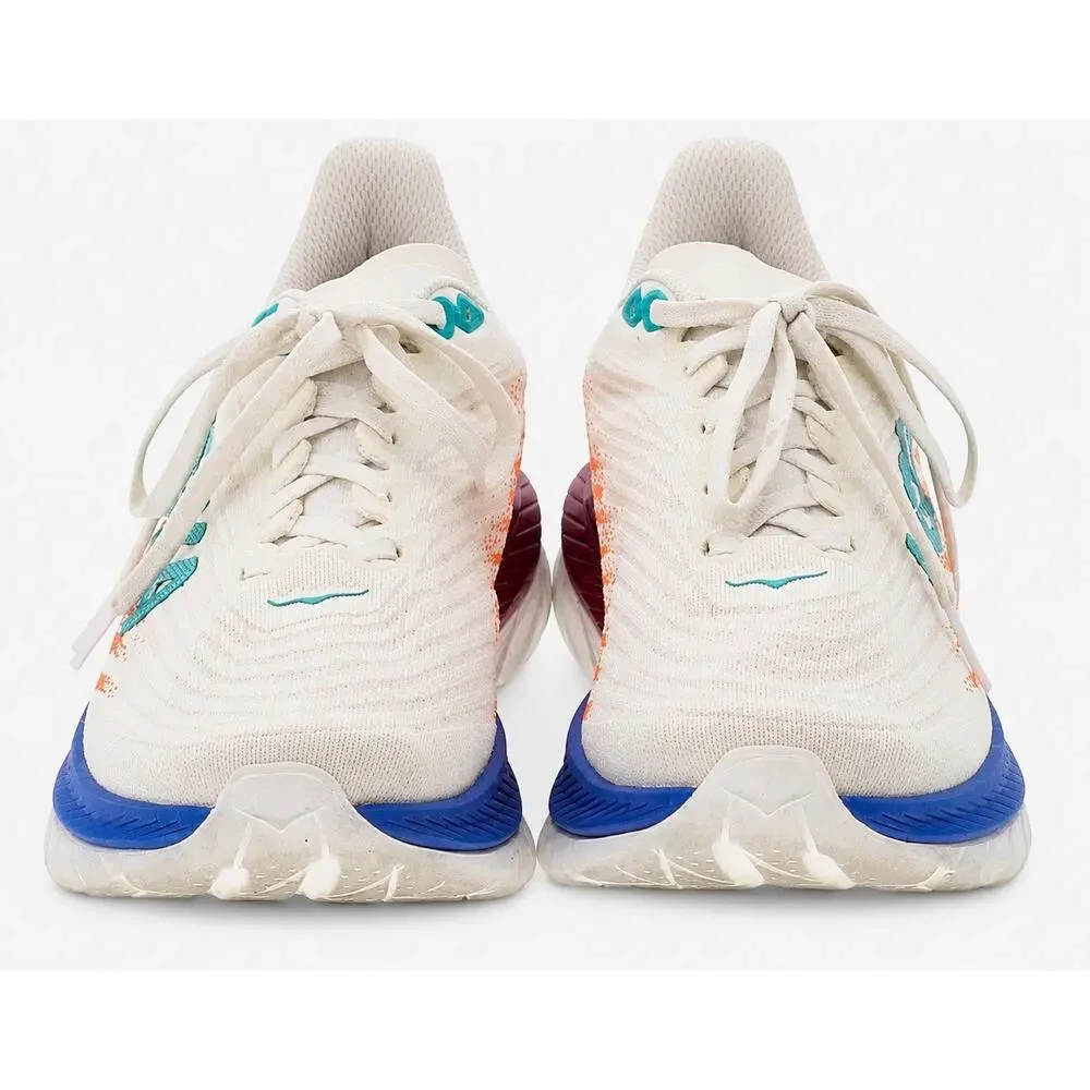 HOKA One One Mach 5 Women’s Size 7.5 White Coral Blue Running Shoes Sneakers